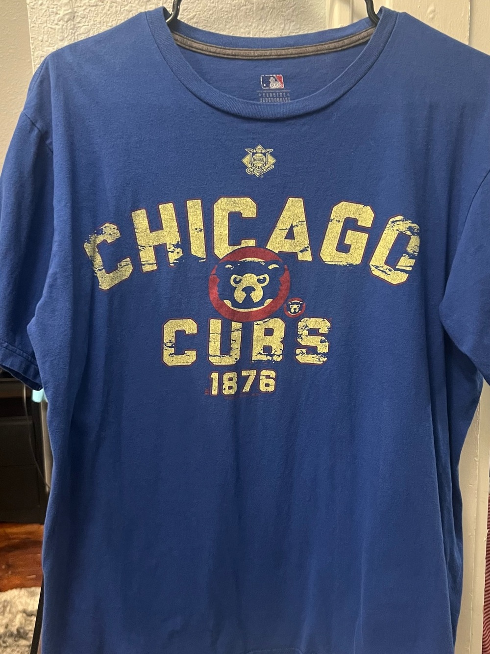 Chicago Cubs 1876 MLB Women’s Blue Graphic T-Shirt Size L